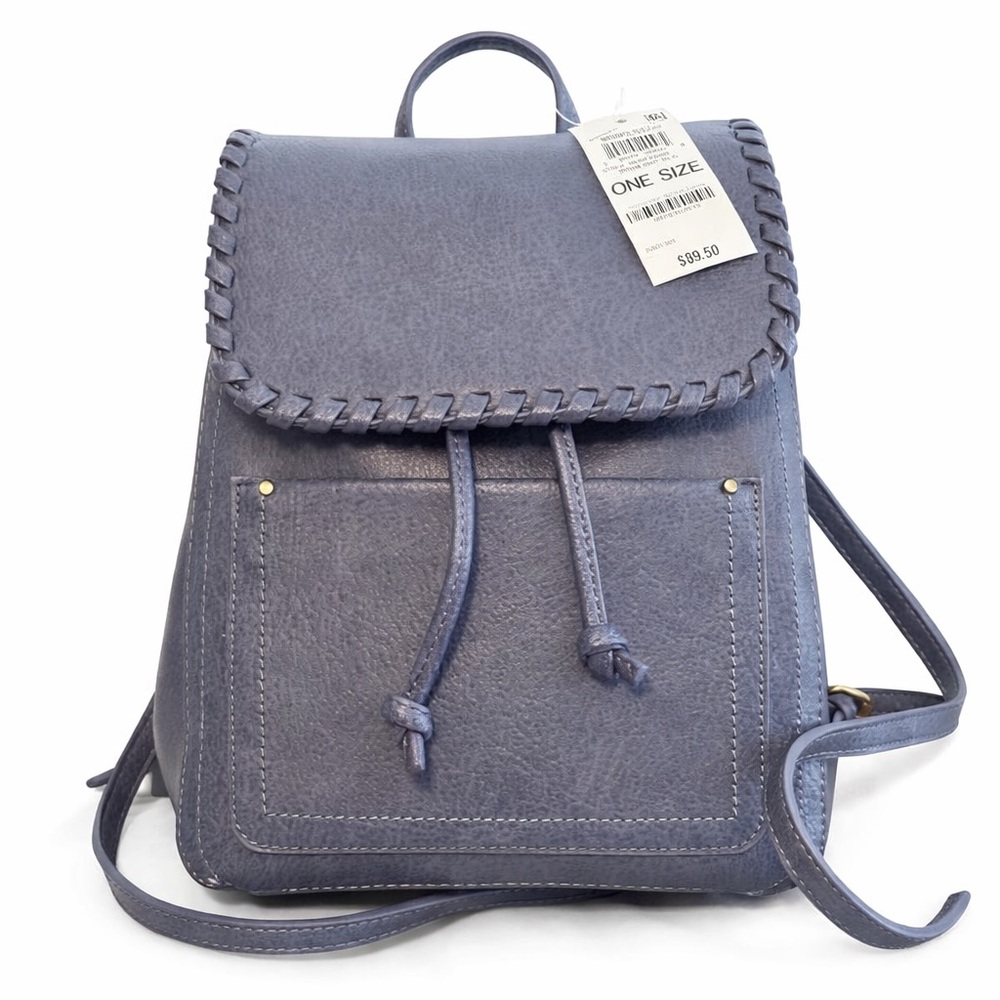 STYLE & CO. NWT Blue Faux Leather Backpack RETAIL $89.50+